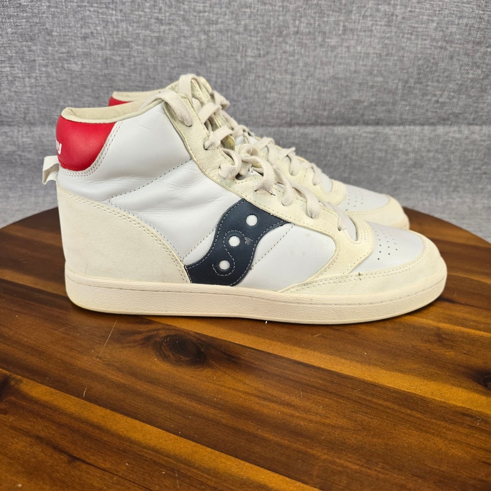Saucony Jazz Court High White Navy Red Leather Sneakers S70722-2 Mens 11 Unisex